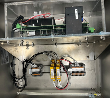 A stainless steel junction box for structural monitoring
