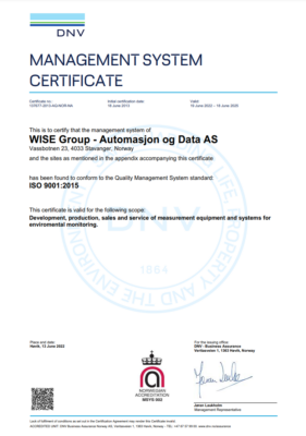 WISE Group DNV 9001:2015 certificate