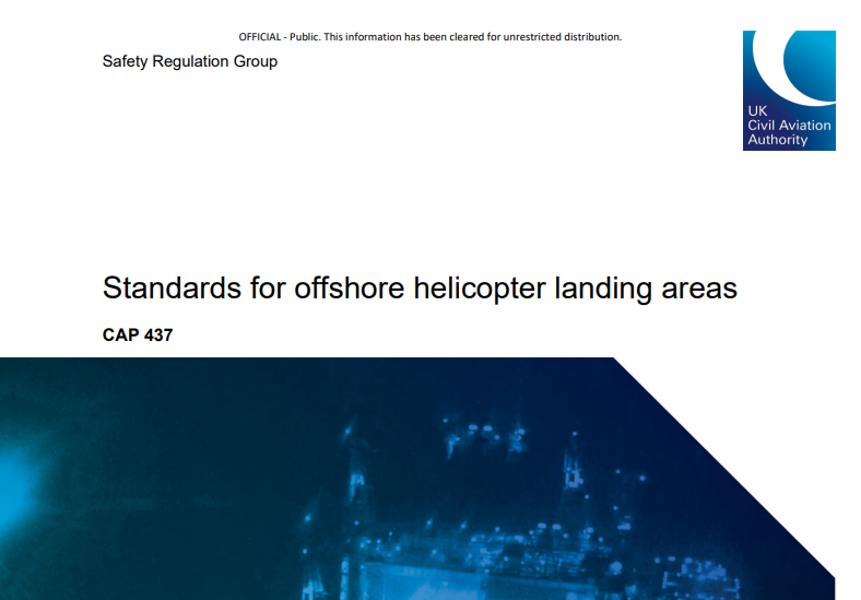 CAP 437 Edition 9 Amendment 1 January 2026 update introducing MMHEL for offshore helidecks